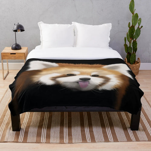Cute red panda plush blanket
