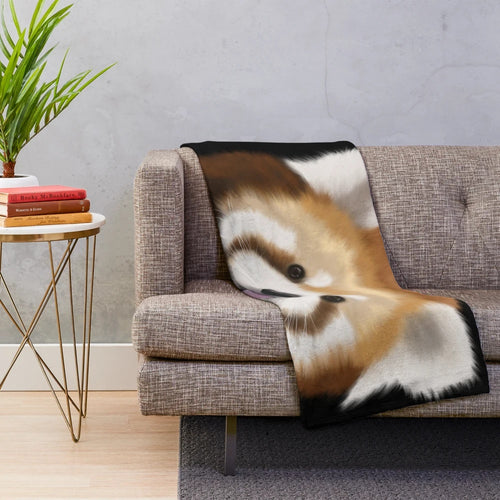 Cute red panda plush blanket