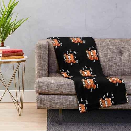 Cozy red panda plush blanket with cute and cuddly design