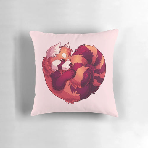 Soft and plush red panda-shaped pillow for home decor