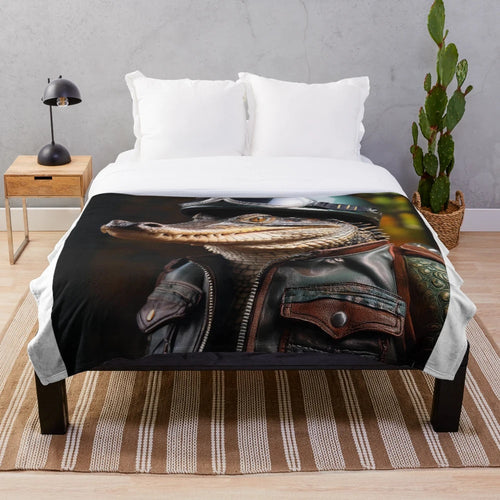 Rudy Reptile plush blanket with wildlife animals