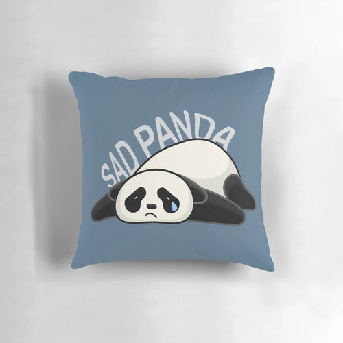 Soft and cuddly sad panda plush pillow with a cute cartoon design, perfect for adding a touch of sorrow and whimsy to any space.