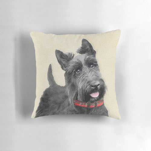 Soft and plush Scottish Terrier dog pillow