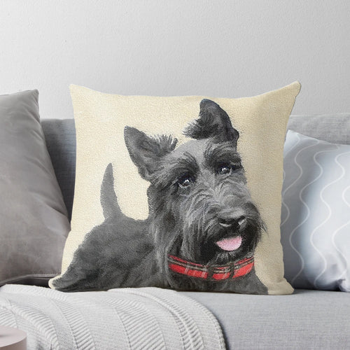 Soft and plush Scottish Terrier dog pillow