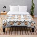 Soft and cuddly sheep plush blanket with a colorful, abstract legendary animal design