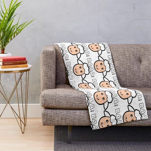 Soft and cuddly sheep plush blanket with a colorful, abstract legendary animal design