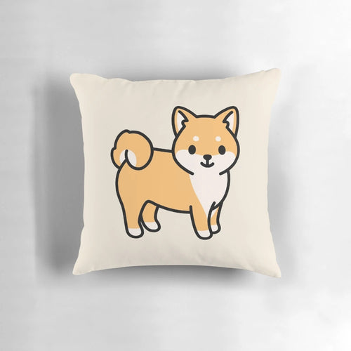 Soft and plush Shiba Inu dog breed pillow in a kawaii cartoon style