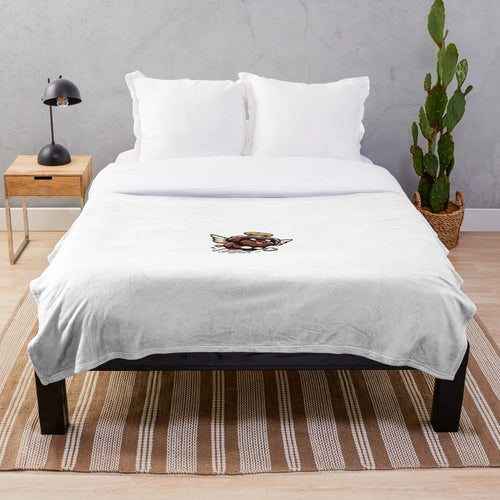 Cute Shih Tzu dog illustration on plush blanket