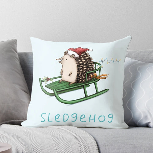 A cozy and cute hedgehog-shaped pillow perfect for holiday and winter home decor.
