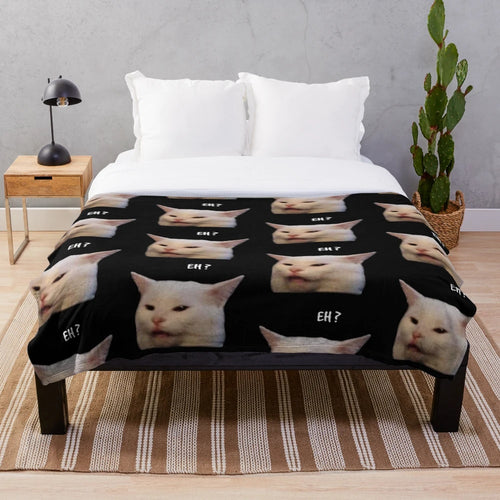 Smudge the cat on a table, funny cat memes design
