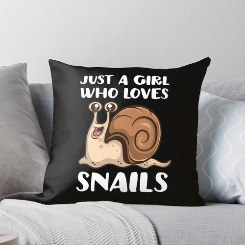 A cute and cozy pillow featuring a happy snail design, perfect for snail lovers and nature enthusiasts.