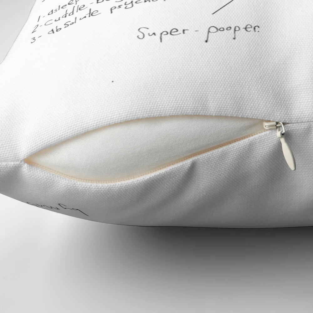 Decorative pillow featuring an illustration of a cute sphynx cat