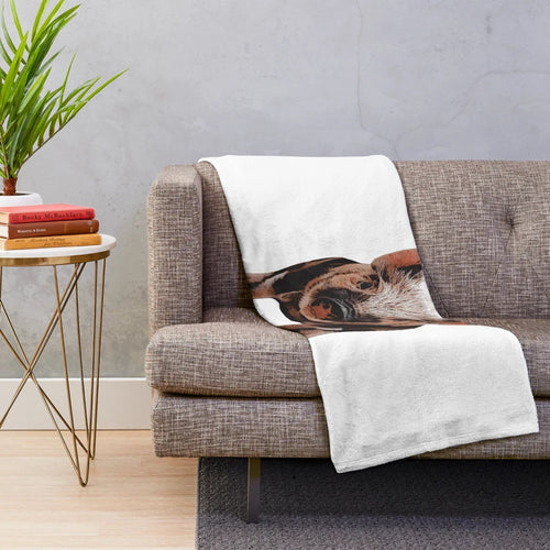 Spotted piglet plush blanket with adorable animal motifs