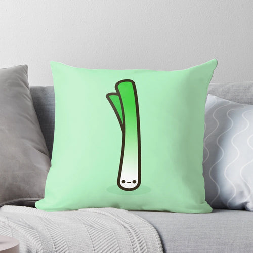 Soft, huggable spring onion plush pillow with a sweet, playful design