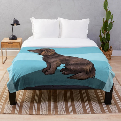 Cute illustration of a Sprocker Spaniel dog with a liver brown coat