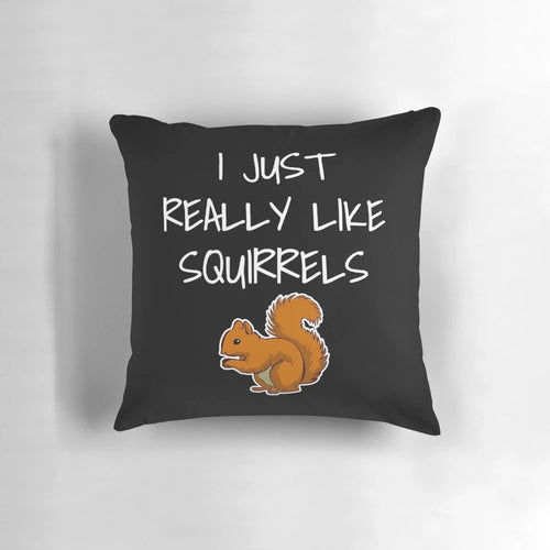 Soft and cuddly squirrel-themed throw pillow with cute woodland rodent design