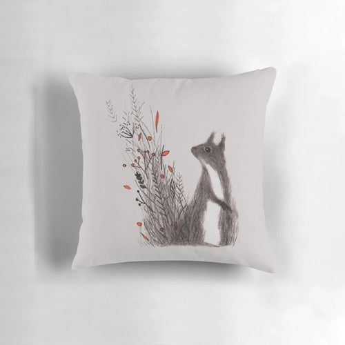 A soft, plush pillow featuring a sweet and whimsical squirrel design, perfect for adding a touch of nature-inspired charm to your home.