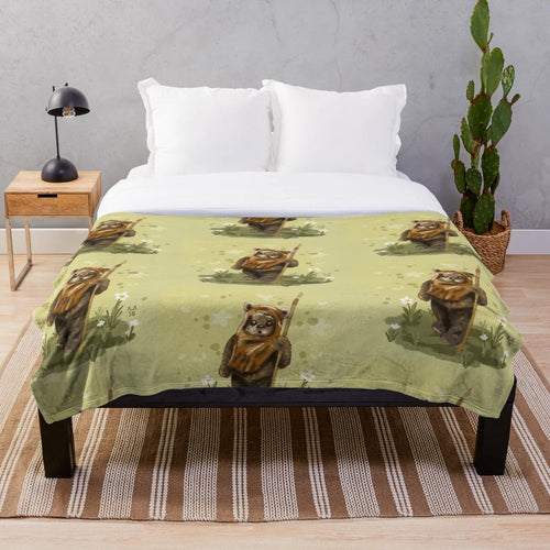 Cozy Ewok-themed plush blanket for children