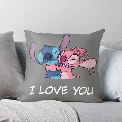 Soft, cuddly plush pillow featuring the beloved characters Stitch and Angel from the popular animated series.