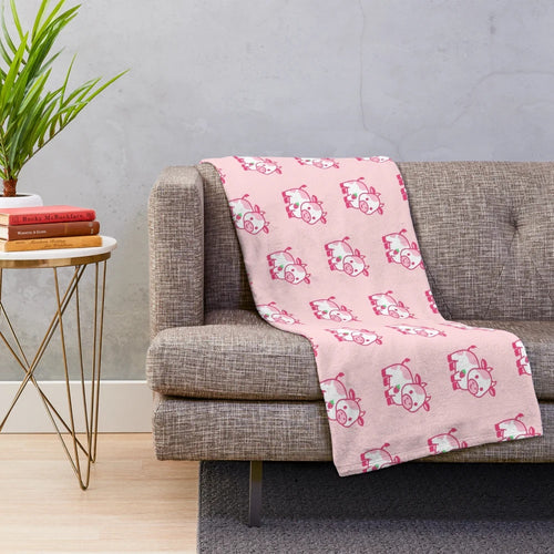 Soft and snuggly strawberry cow plush blanket
