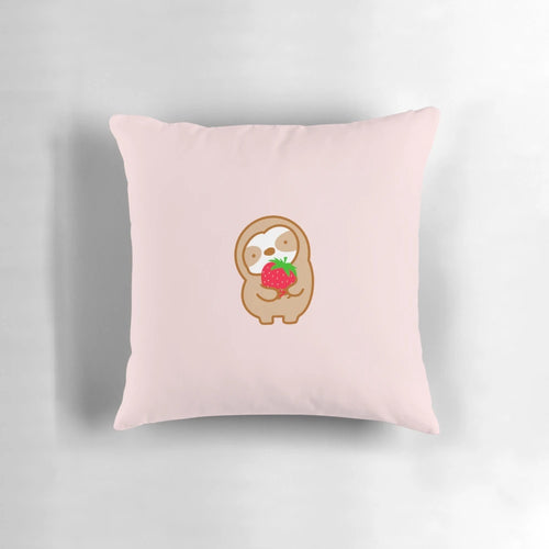 Soft, cuddly strawberry-themed sloth plush pillow perfect for home decor or gift giving