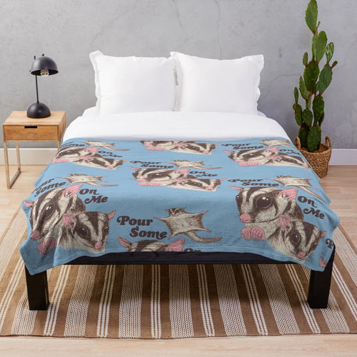 Soft and cozy sugar glider themed plush blanket