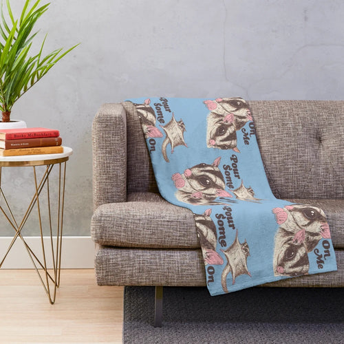 Soft and cozy sugar glider themed plush blanket