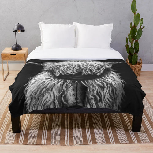 Cute Valais Blacknose Sheep Portrait Plush Blanket