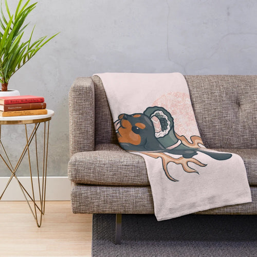 Temaki Dachshund Plush Blanket - Cozy and Cute Japanese Food-Themed Accessory