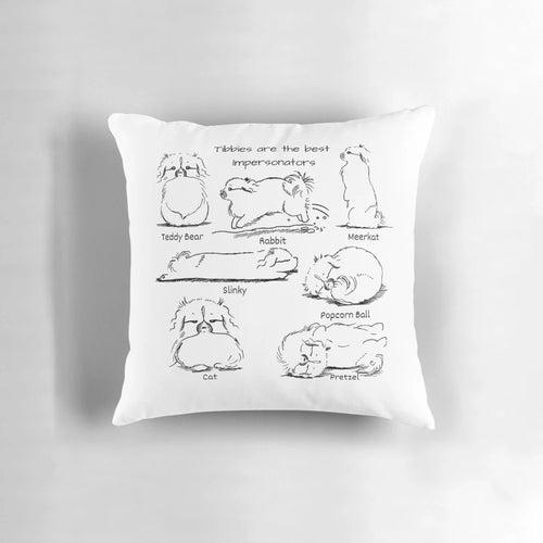 Funny, Adorable Tibetan Spaniel Design Pillow for Dog Lovers