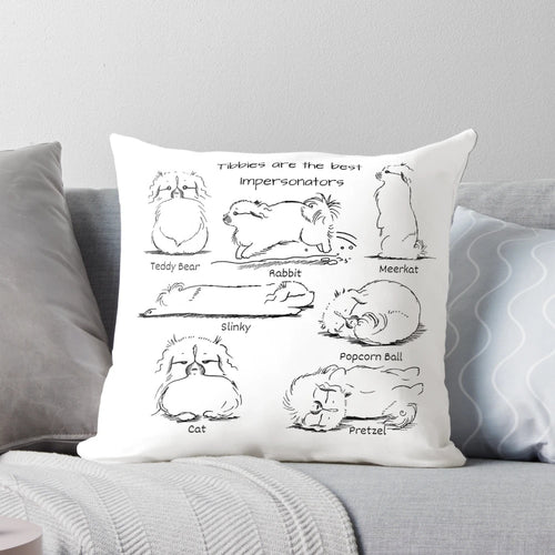 Funny, Adorable Tibetan Spaniel Design Pillow for Dog Lovers