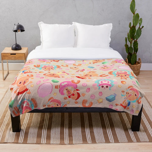 Soft and Cozy Tony Tony Chopper Patterned Plush Blanket