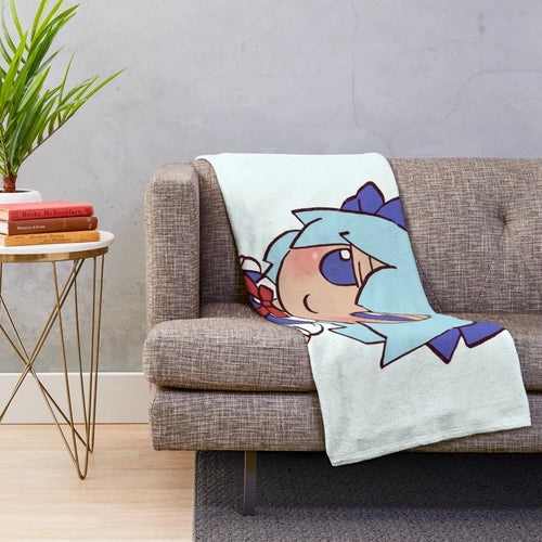Cozy Touhou-themed plush blanket with cute anime design