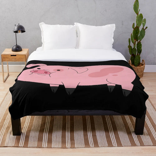 Waddles the Pig Plush Blanket - Soft and Cozy Bedding for Gravity Falls Fans
