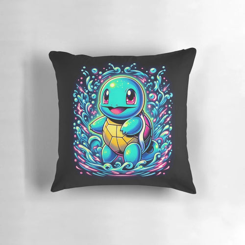 A plush pillow featuring a variety of adorable water and grass type Pokemon characters