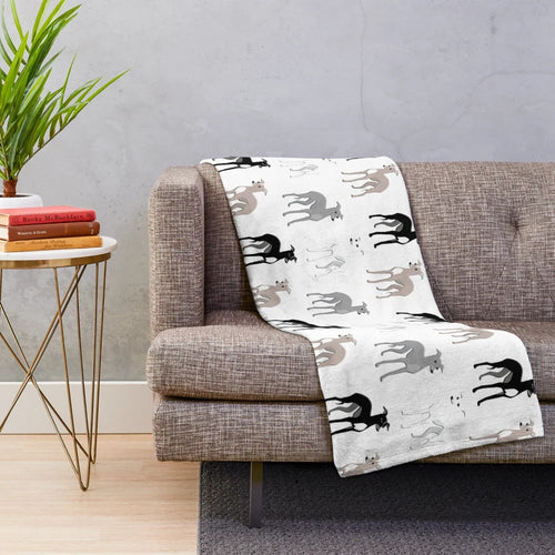 Whippets and Italian Greyhounds pattern plush blanket