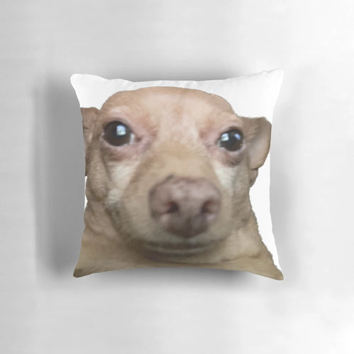 Plush decorative throw pillow with a wide-eyed mouse design