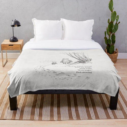 Winnie the Pooh and Piglet plush blanket for children's nursery