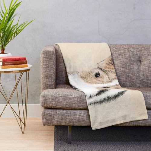 Soft, cozy plush wire fox terrier themed blanket