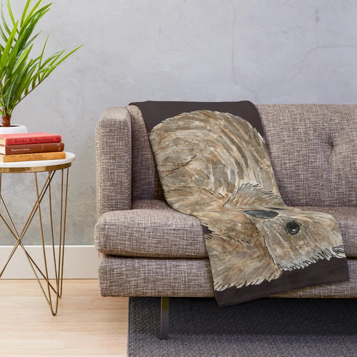 Wombat plush blanket with watercolor australian animal design