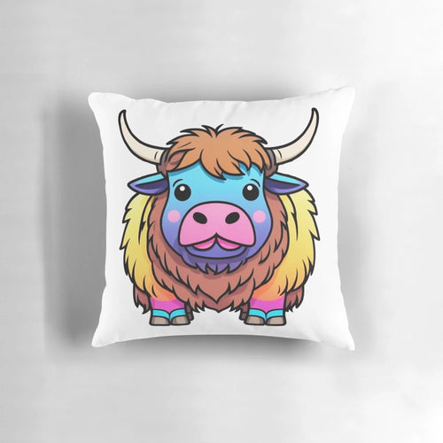 Soft and huggable yak-themed plush pillow with a charming, whimsical design