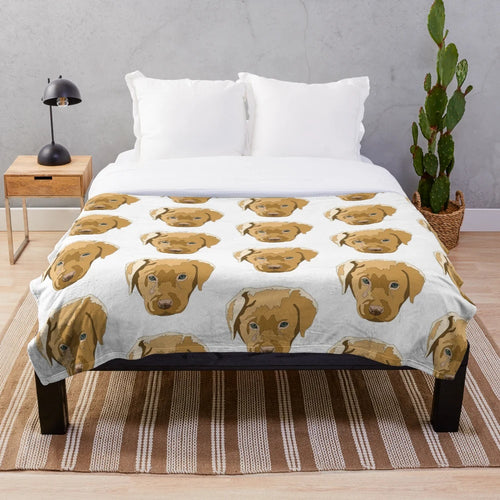 Soft and cuddly yellow lab puppy plush blanket