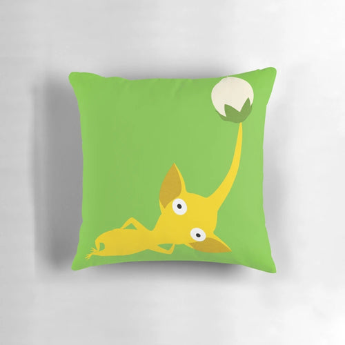 Soft and cuddly yellow pikmin plush pillow for video game fans