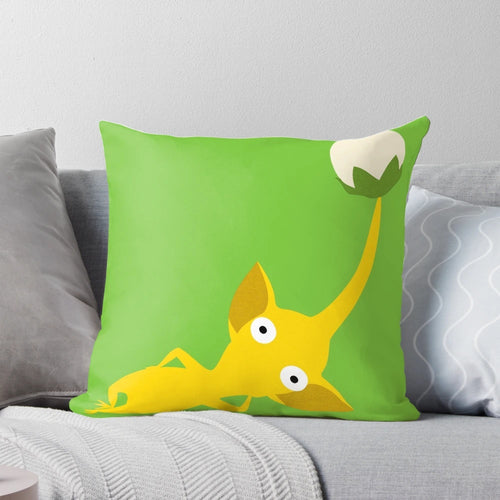 Soft and cuddly yellow pikmin plush pillow for video game fans