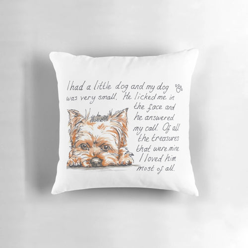 Cozy and cuddly Yorkshire Terrier pillow, perfect for dog lovers