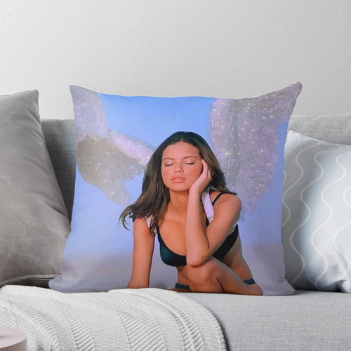 Adriana Lima Y2K aesthetic glitter pillow with a dreamy, retro vibe