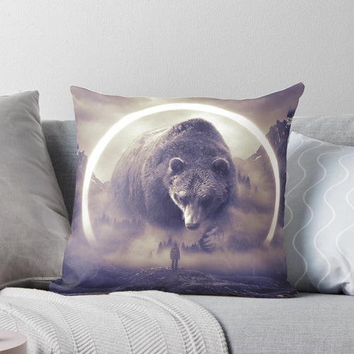 Aegis II | Majestic spirit bear pillow for wilderness decor and home
