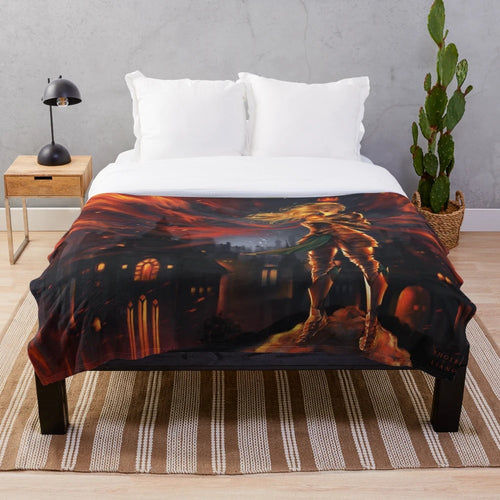 Aelin inspired plush blanket with Throne of Glass design