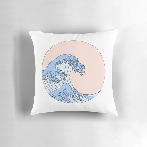 Aesthetic wave-patterned decorative pillow with a cool, grunge-inspired design