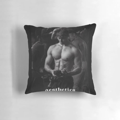 Aesthetics Pillow featuring David Laid, the Greek God of Fitness